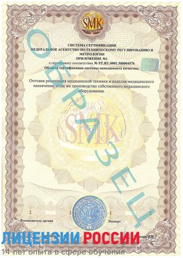 Образец сертификата соответствия (приложение) Чертково Сертификат ISO 13485